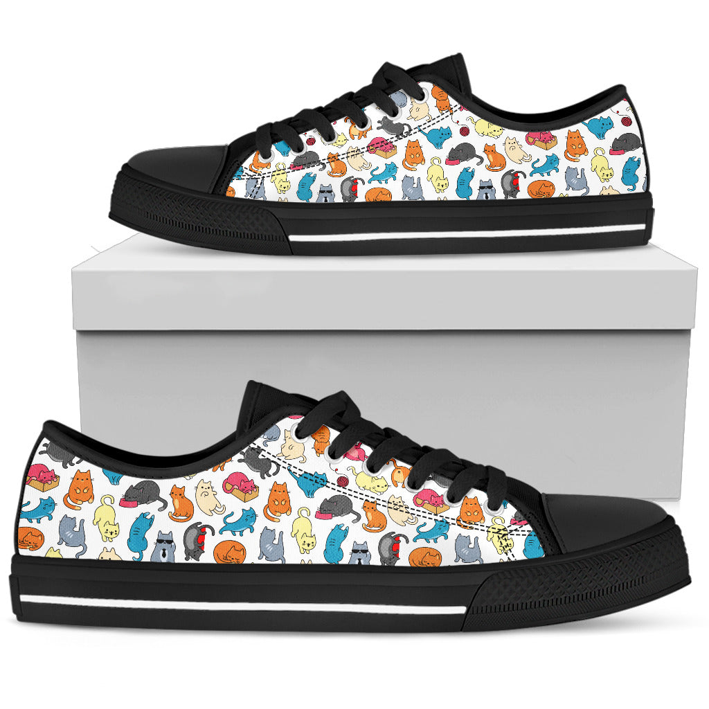 Gattini Colorati - Low Top Donna / Suola Nera -