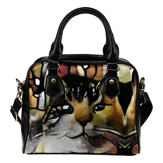 Gatto artistico  - Borsa con manici e tracolla -