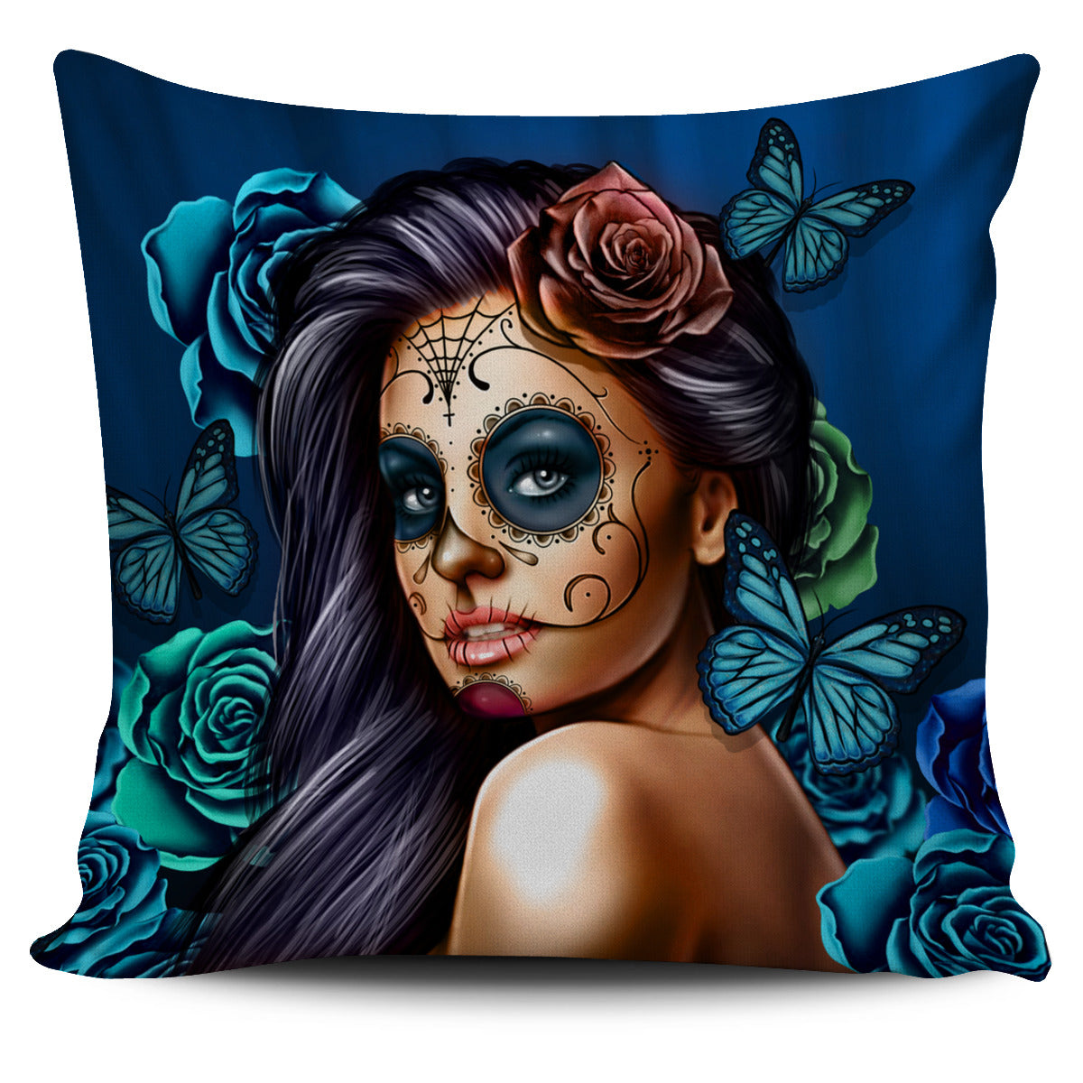 Pillow Cover Calavera (Turquoise)