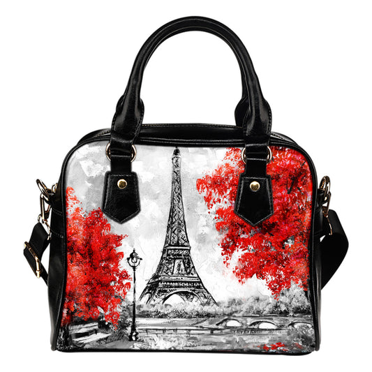 Parigi in Rosso  - Borsa con manici e tracolla -