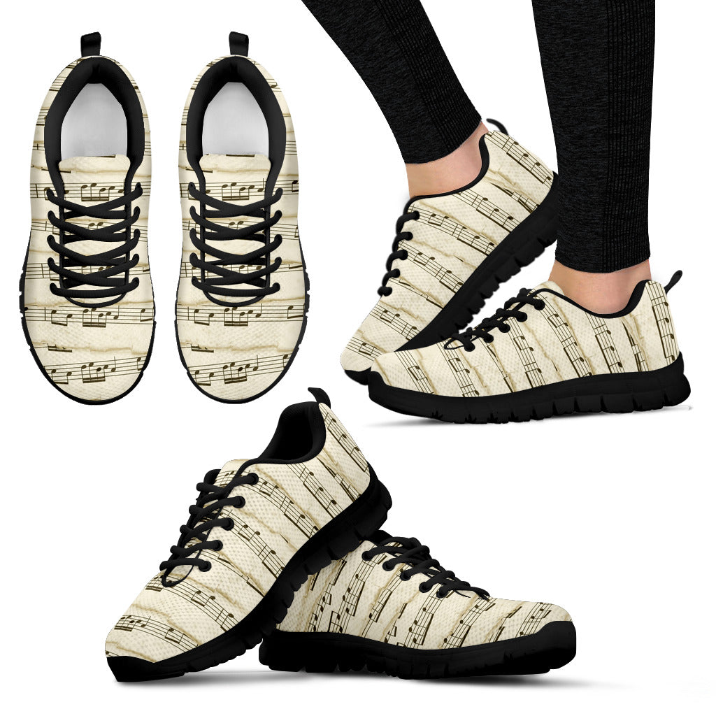 Music Notes Women's Sneakers