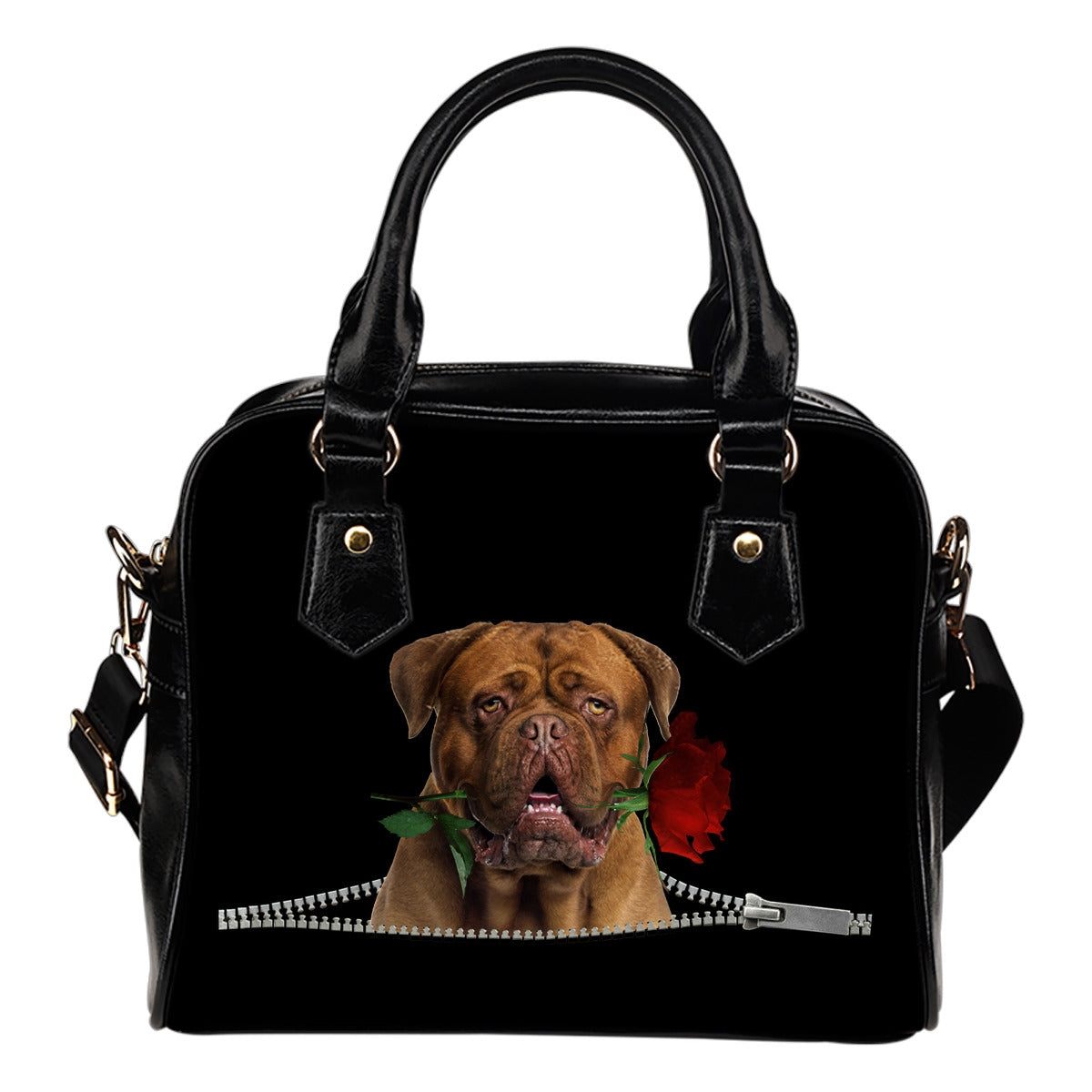 Dogue de Bordeaux&Rosa - Borsa con Manici e Tracolla -