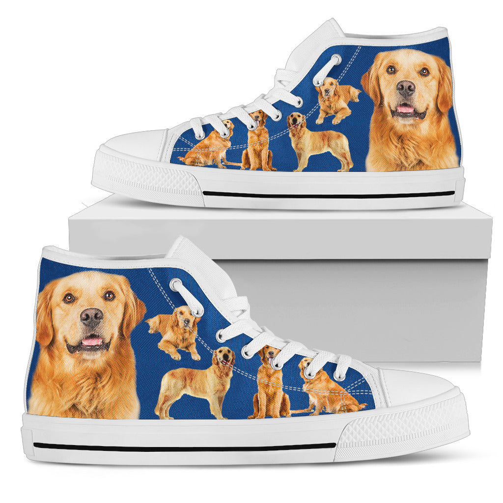 Golden Retriever - Azzurro Sneakers Alte Donna  -