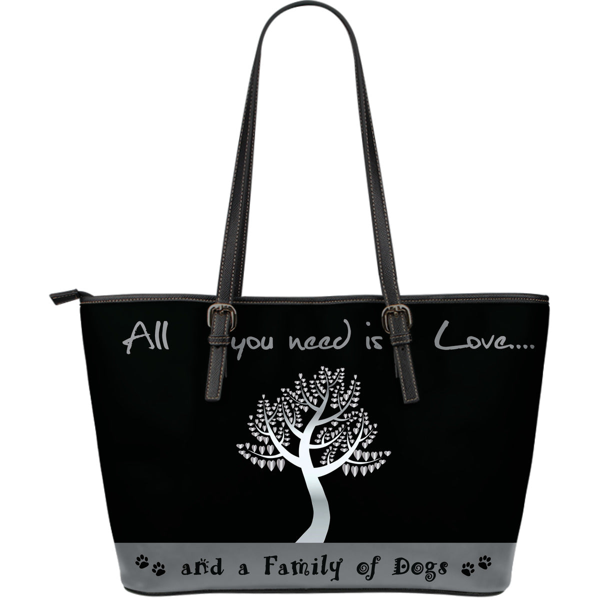 All You Need Is Love And A Family of Dogs Black & Silver