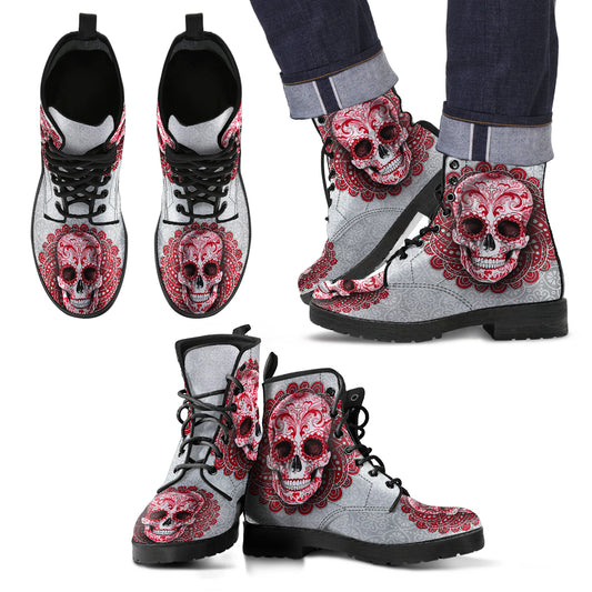 Teschio Rosso - Leather Boots Uomo -