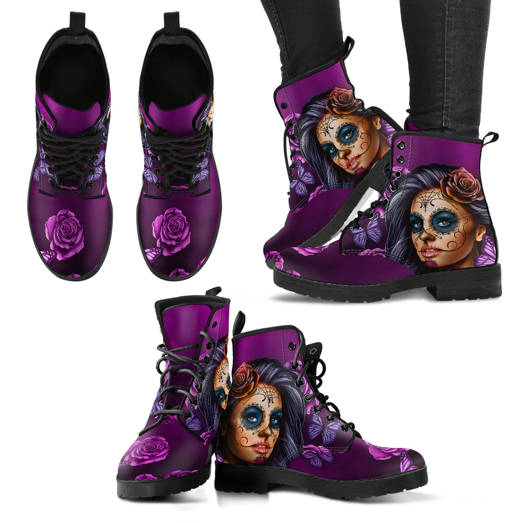 Calavera - Leather Boots Donna ( Viola )