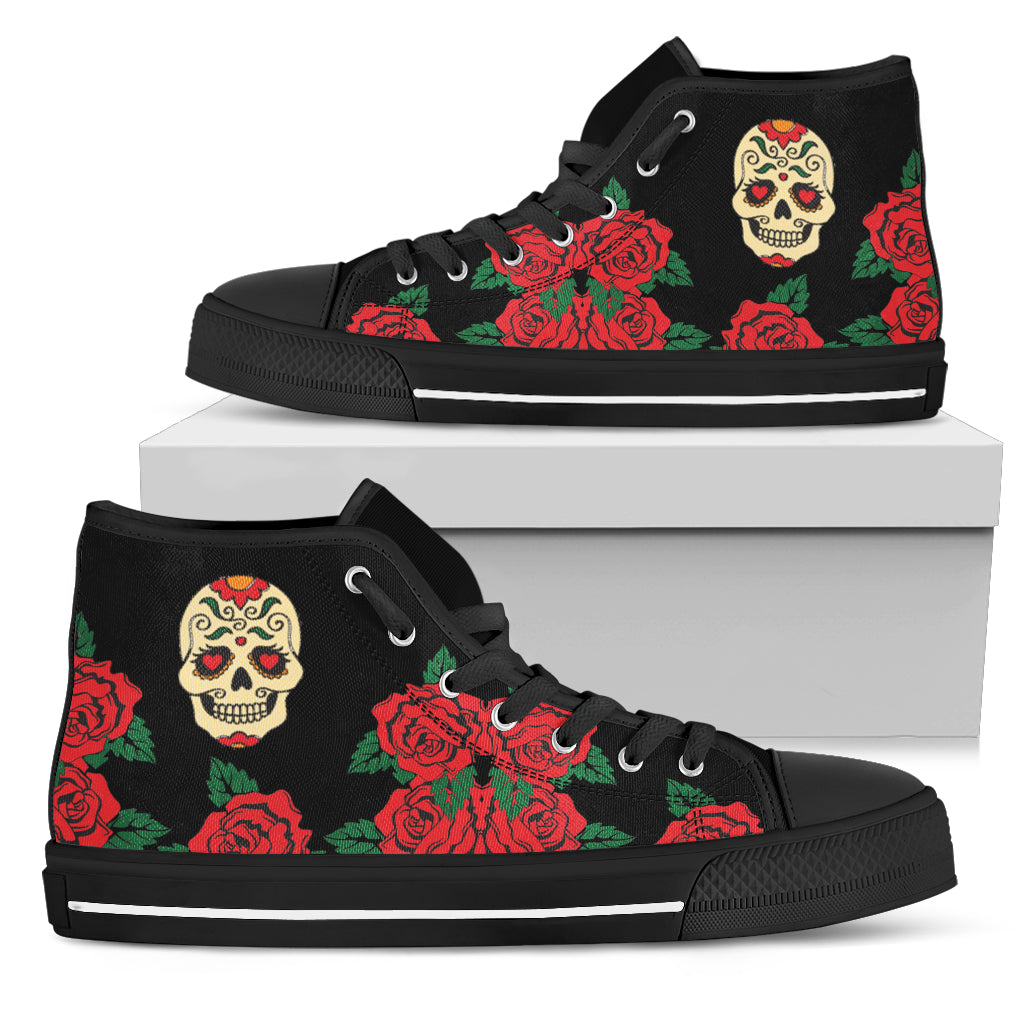 Teschio e Rosa - Sneakers Alte Uomo -