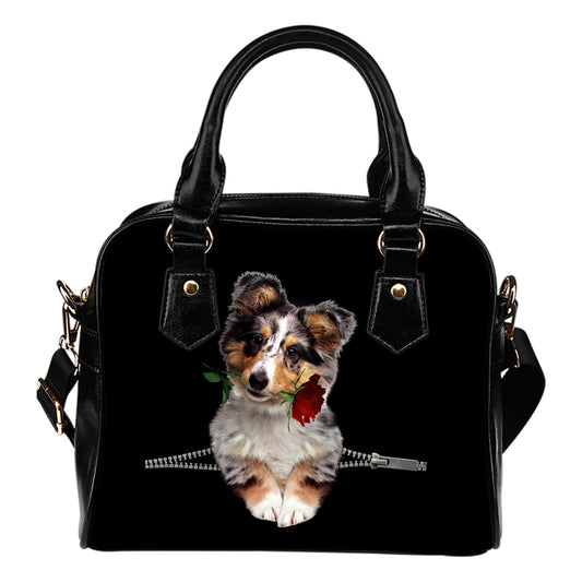 Shetland Cane Pastore&Rosa - Borsa con Manici e Tracolla -