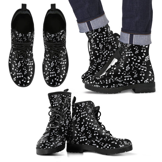 Note Musicali - Leather Boots Uomo -