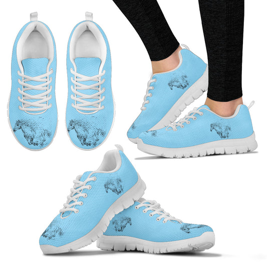 Cavallo in bianco e nero - Sneakers Donna/Azzurro -