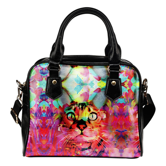 Gatto Rosa  - Borsa con manici e tracolla -