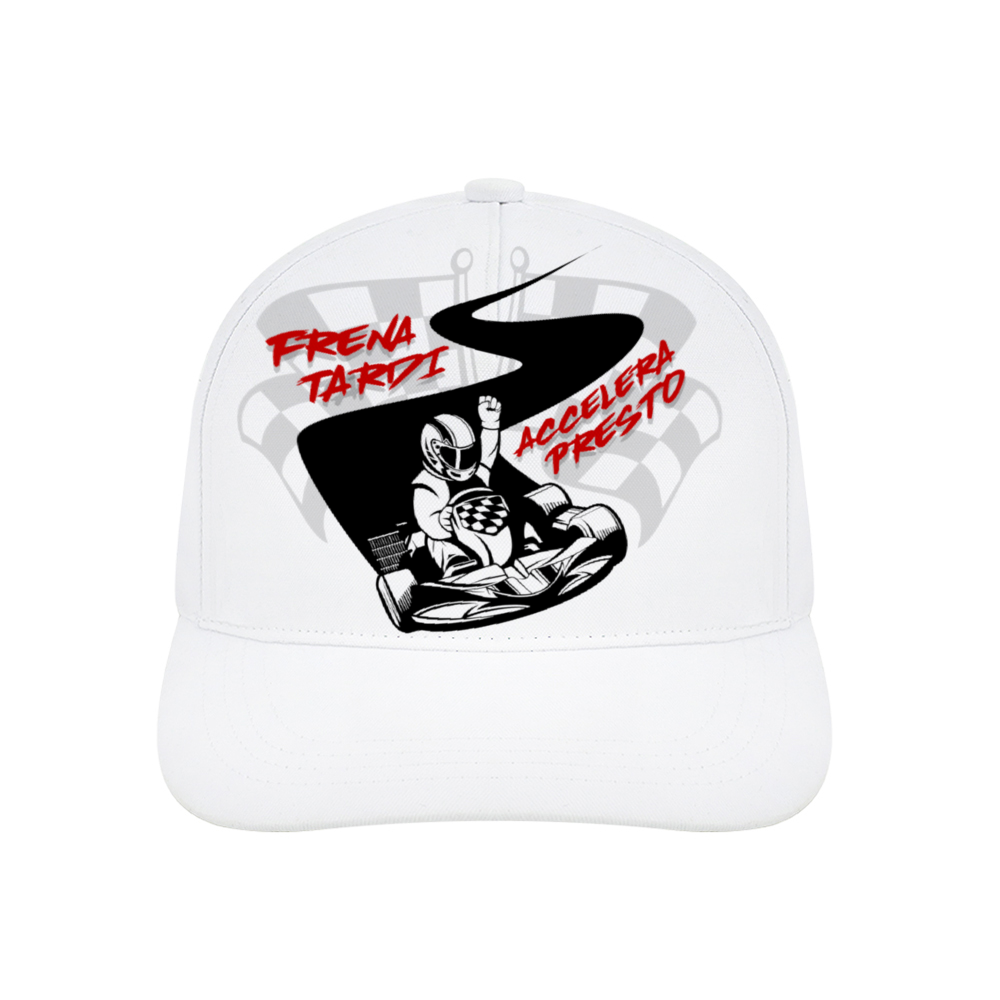 Frena Tardi.....Berretto Regolabile con Visiera/Bianco