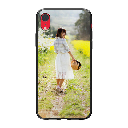 Apple iPhone Xr Cover Morbida di Colore Nero - Stampa sul Retro