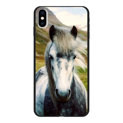 Apple iPhone Xs Max Cover Morbida di Colore Nero - Stampa sul Retro