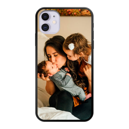 Apple iPhone 11 Cover Morbida di Colore Nero - Stampa sul Retro