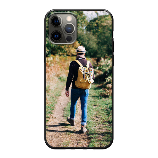 Apple iPhone 12 / iPhone 12 Pro Cover Morbida di Colore Nero - Stampa sul Retro