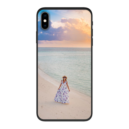 Apple iPhone X / Xs Cover Morbida Biodegradabile - Stampa sul retro - Colore Nero
