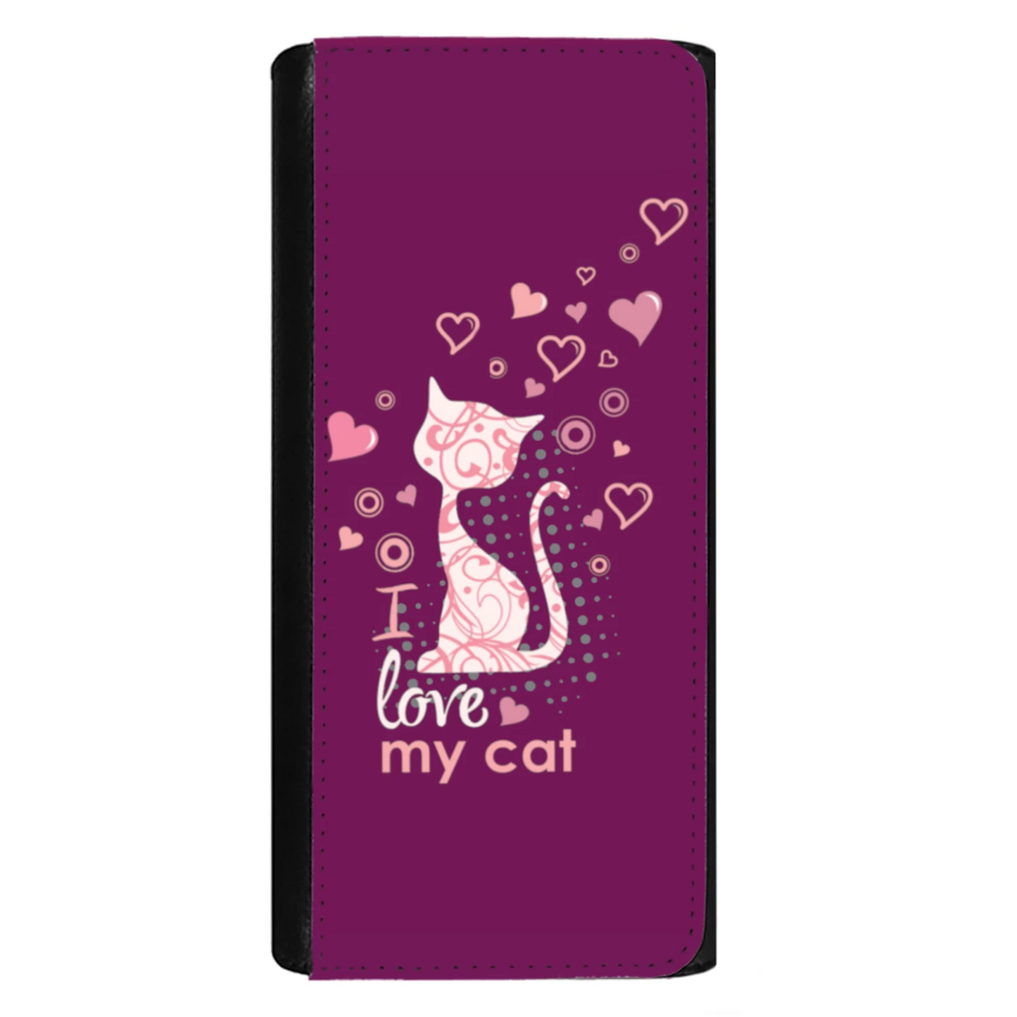 I Love my Cat - Portafoglio per Signora/Bordeaux -