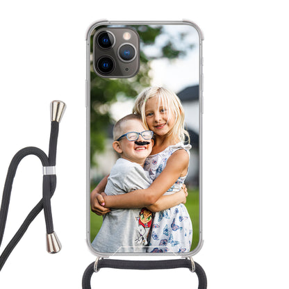 Apple iPhone 11 Pro Cover Trasparente con Cinturino per Tracolla (Crossbody) - Stampa sul Retro