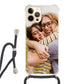 Apple iPhone 12 Pro Max Cover Trasparente con Cinturino per Tracolla (Crossbody) - Stampa sul Retro