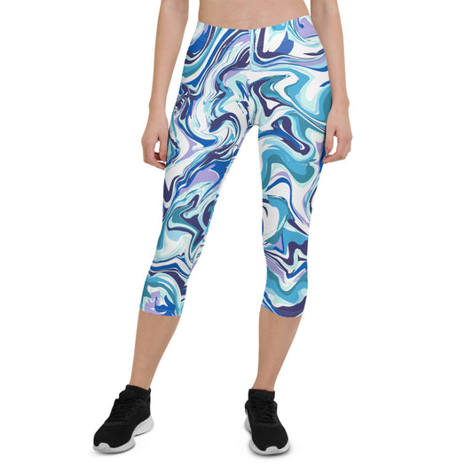 Onde Blu- Capri Leggings