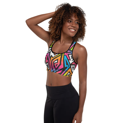 Geometrico - Reggiseno Sportivo Imbottito -