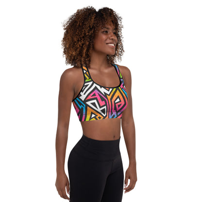 Geometrico - Reggiseno Sportivo Imbottito -