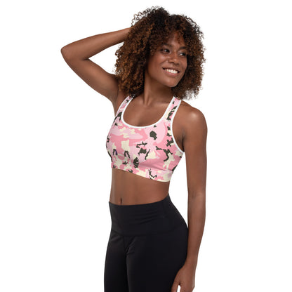 Camo Rosa - Reggiseno Sportivo Imbottito -