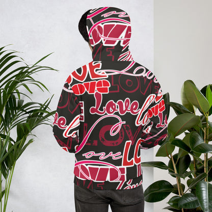 Love Nero - Felpa Unisex con Cappuccio -