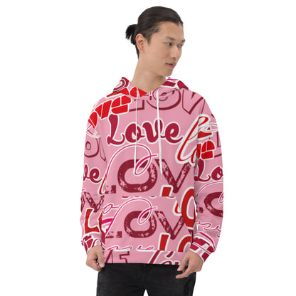 Love Rosa - Felpa Unisex con Cappuccio