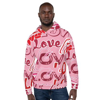 Love Rosa - Felpa Unisex con Cappuccio