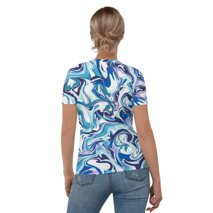 Onde Blu- T-Shirt Girocollo Donna