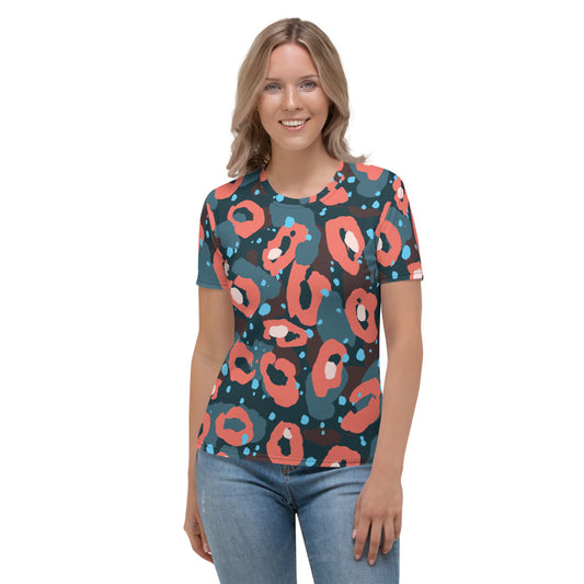 Leopardo Rosso - T-Shirt Girocollo Donna -