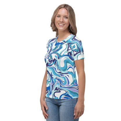 Onde Blu- T-Shirt Girocollo Donna
