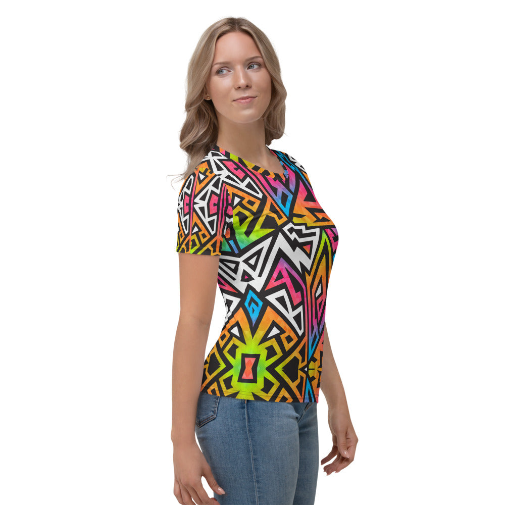 Geometrico - T-Shirt Girocollo Donna -