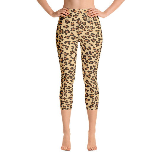 Leopardo - Yoga Capri Leggings -