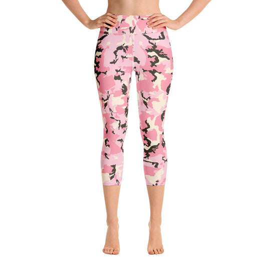 Camo Rosa - Yoga Capri Leggings -