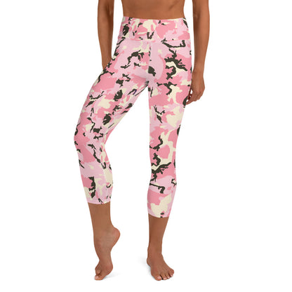 Camo Rosa - Yoga Capri Leggings -