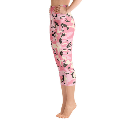 Camo Rosa - Yoga Capri Leggings -