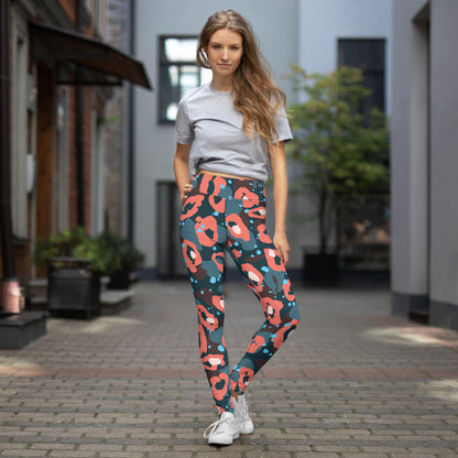 Leopardo Rosso- Yoga Leggings -