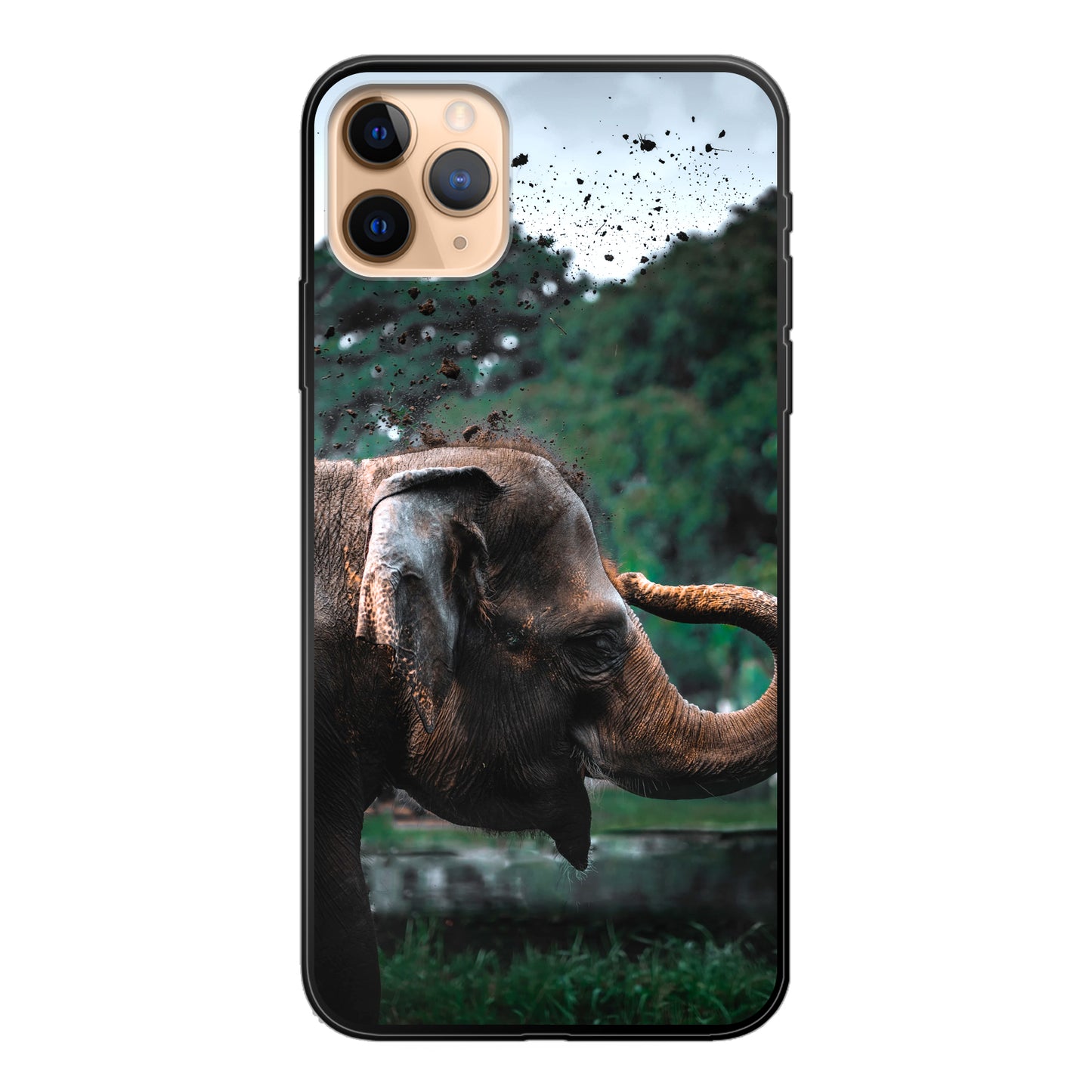 Apple iPhone 11 Pro Max Cover Morbida di Colore Nero - Stampa sul Retro