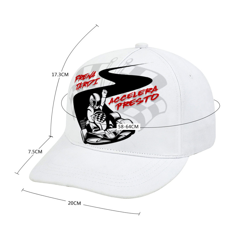 Frena Tardi.....Berretto Regolabile con Visiera/Bianco
