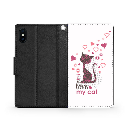 I Love my Cat Bianco - Custodia per Smartphone iPhone/Galaxy -