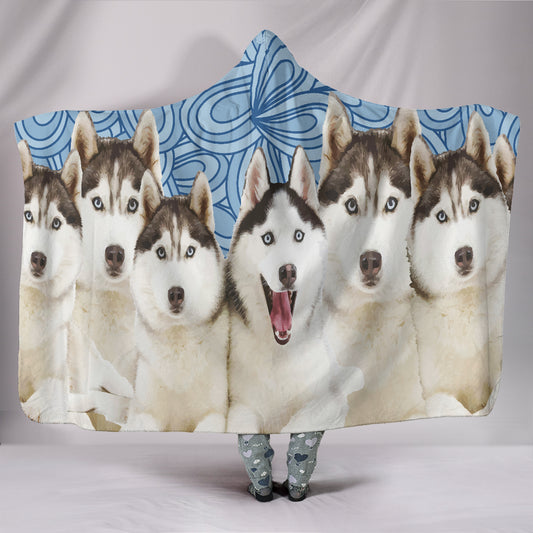 Huskies - Coperta con cappuccio -