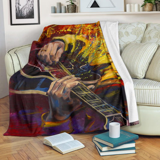 Chitarra e Colori - Coperta in Pile -