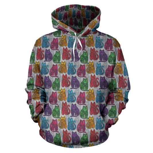Gatto Paisley - Felpa  Unisex con Cappuccio -
