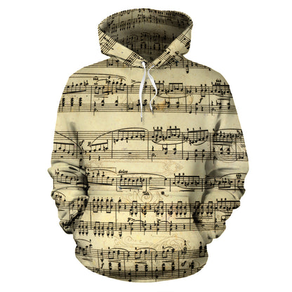 Spartito Musicale - Felpa Unisex con Cappuccio -