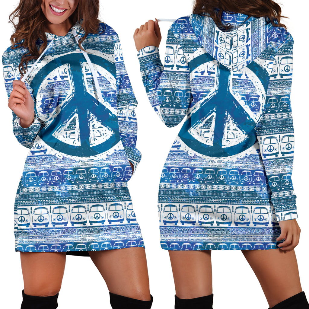 Hippie Peace Blu - Felpa a Vestito -