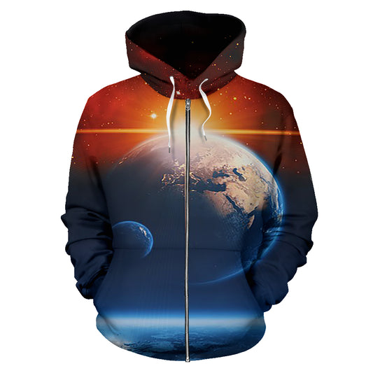 Terra - Felpa Unisex con cappuccio e Zip
