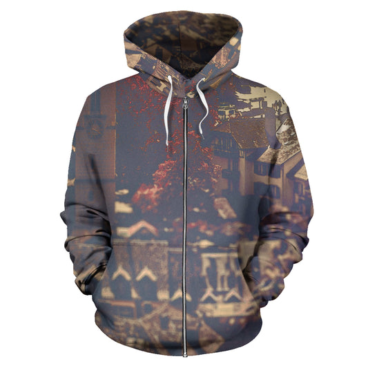 Vintage - Felpa Unisex con Cappuccio e Zip -